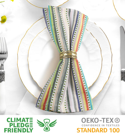 Urban Villa napkins cotton texture closeup highlights natural weave and quality.