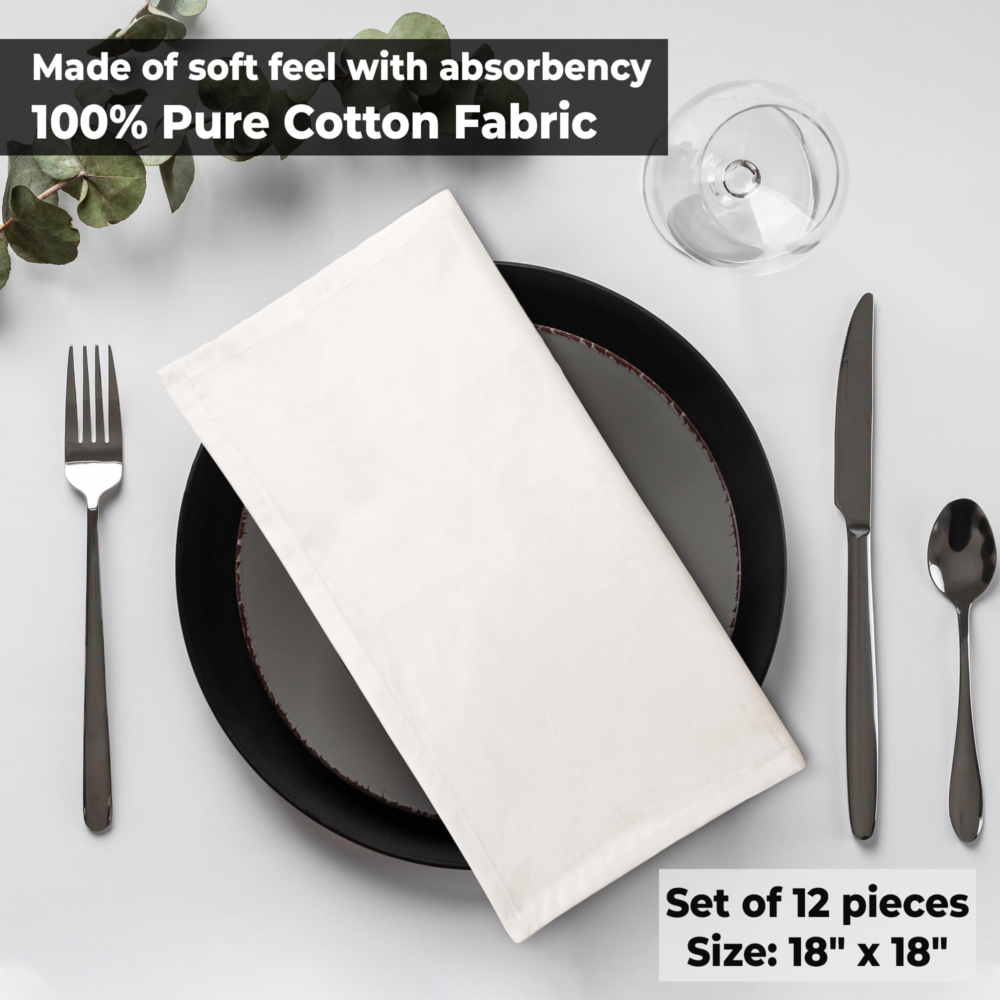 Urban Villa Ivory napkins draped over edge for farmhouse charm