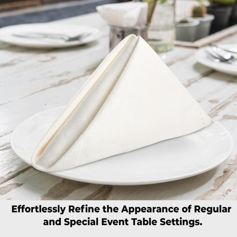 Urban Villa ivory hemstitch napkins being machine washed for easy care