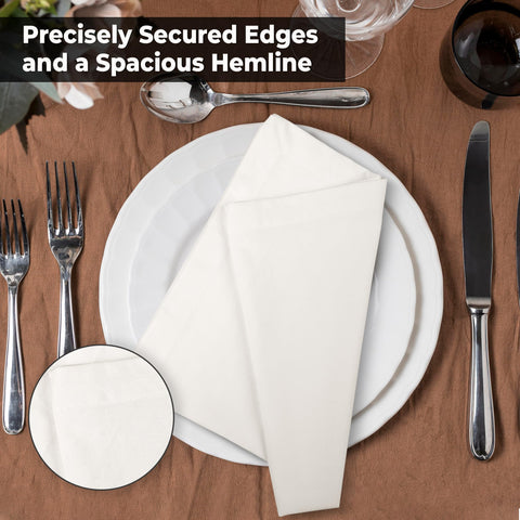 Urban Villa Ivory napkins stacked ready for quick setup