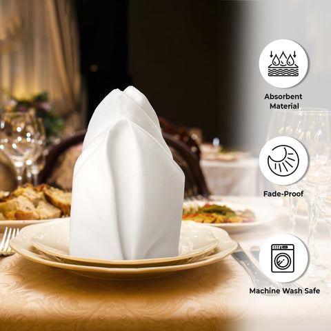 Urban Villa Ivory napkins on a dining table create refined decor