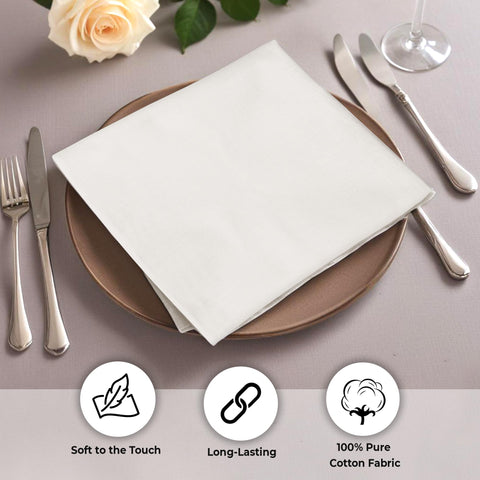 Urban Villa Ivory napkins at a wedding table elevate the ambiance