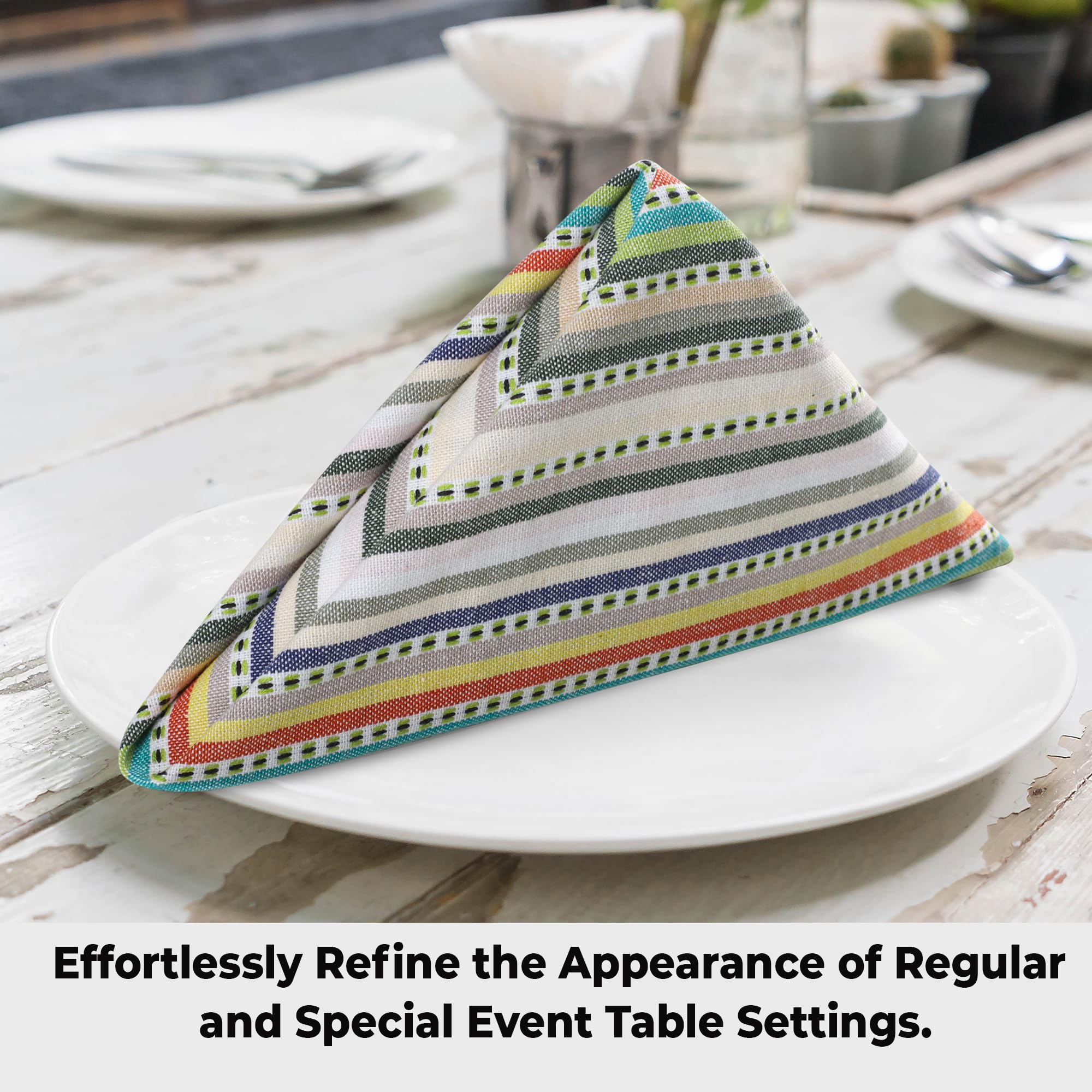 Urban Villa napkins machine washable, easy care for busy events.