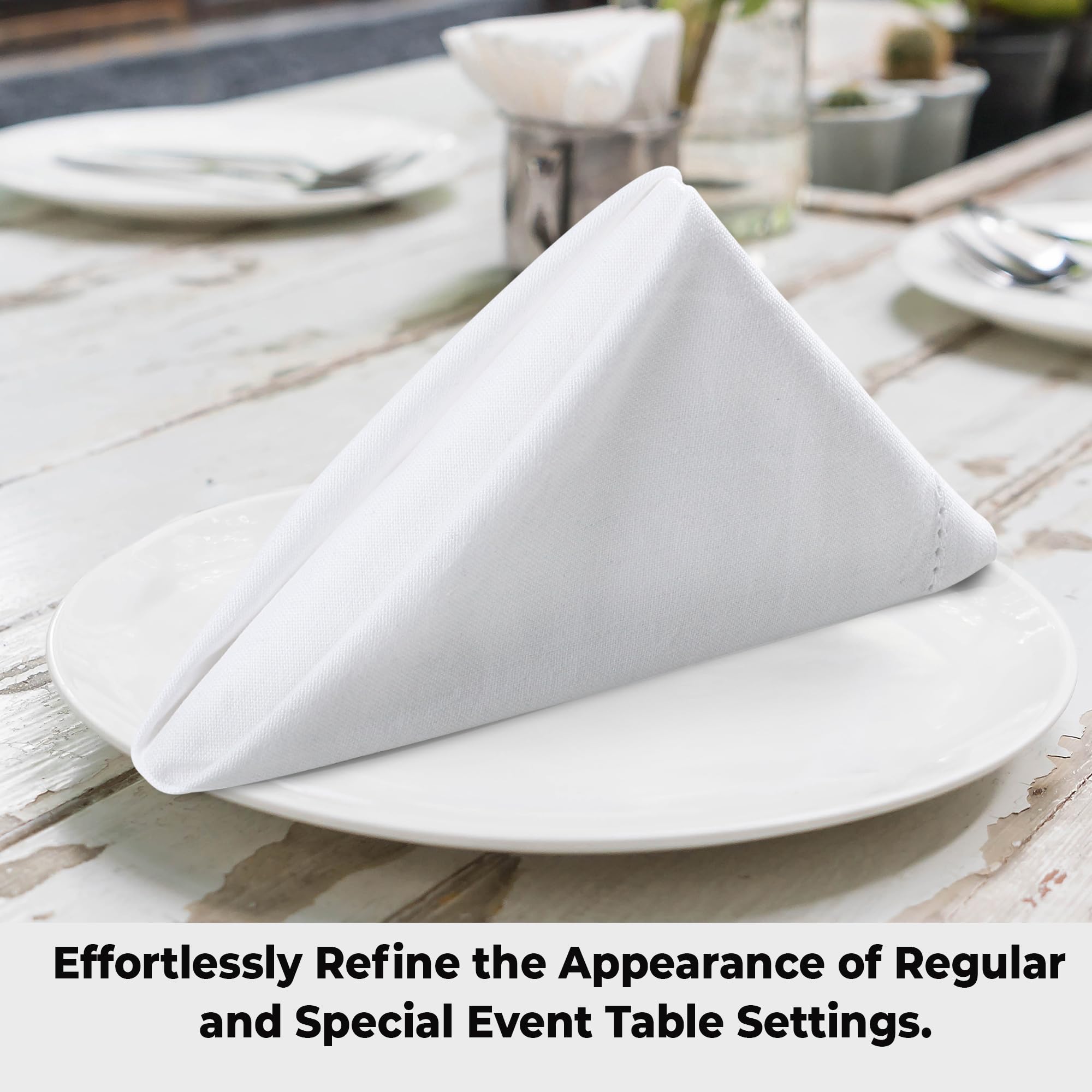 Urban Villa napkins demonstrate easy utensil-wrapping for stylish setups.