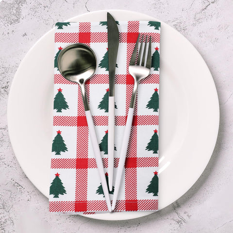 Urban Villa tree-print napkins resist color fade after washing.