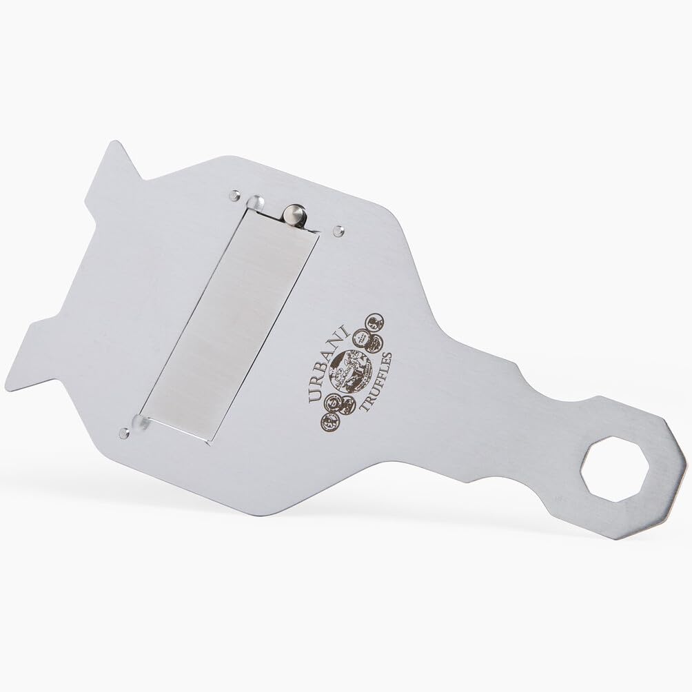 Urbani Truffles stainless steel slicer blade adjustment for precise shavings