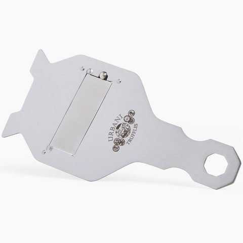 Urbani Truffles stainless steel slicer blade adjustment for precise shavings