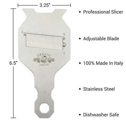 Urbani Truffles slicer enhances presentation with delicate curls