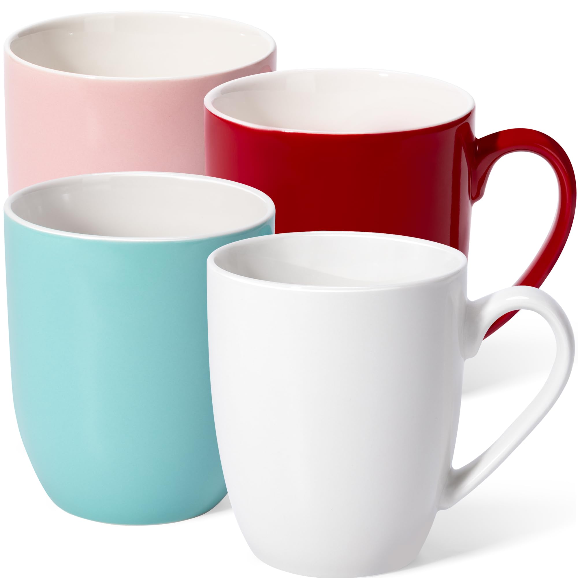 Urbanstrive 16oz multicolor mug set, four vibrant ceramic cups for coffee or tea.