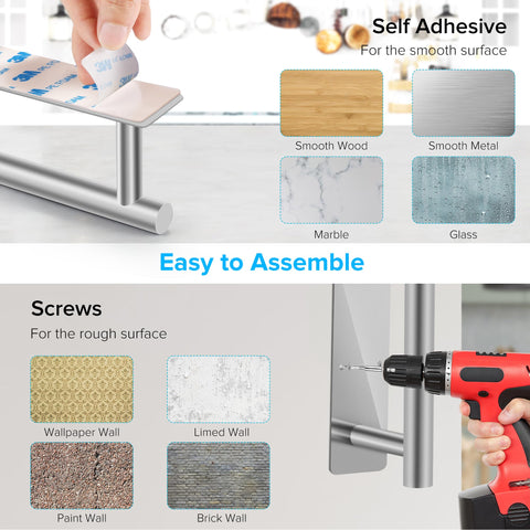 urezorgear 2nd-gen paper towel holder drill installation on rough wall for secure hold.