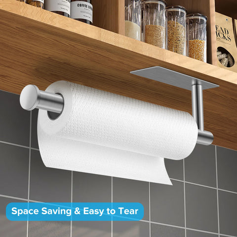 urezorgear 2nd-gen paper towel holder self-adhesive installation on smooth surface for easy mounting.