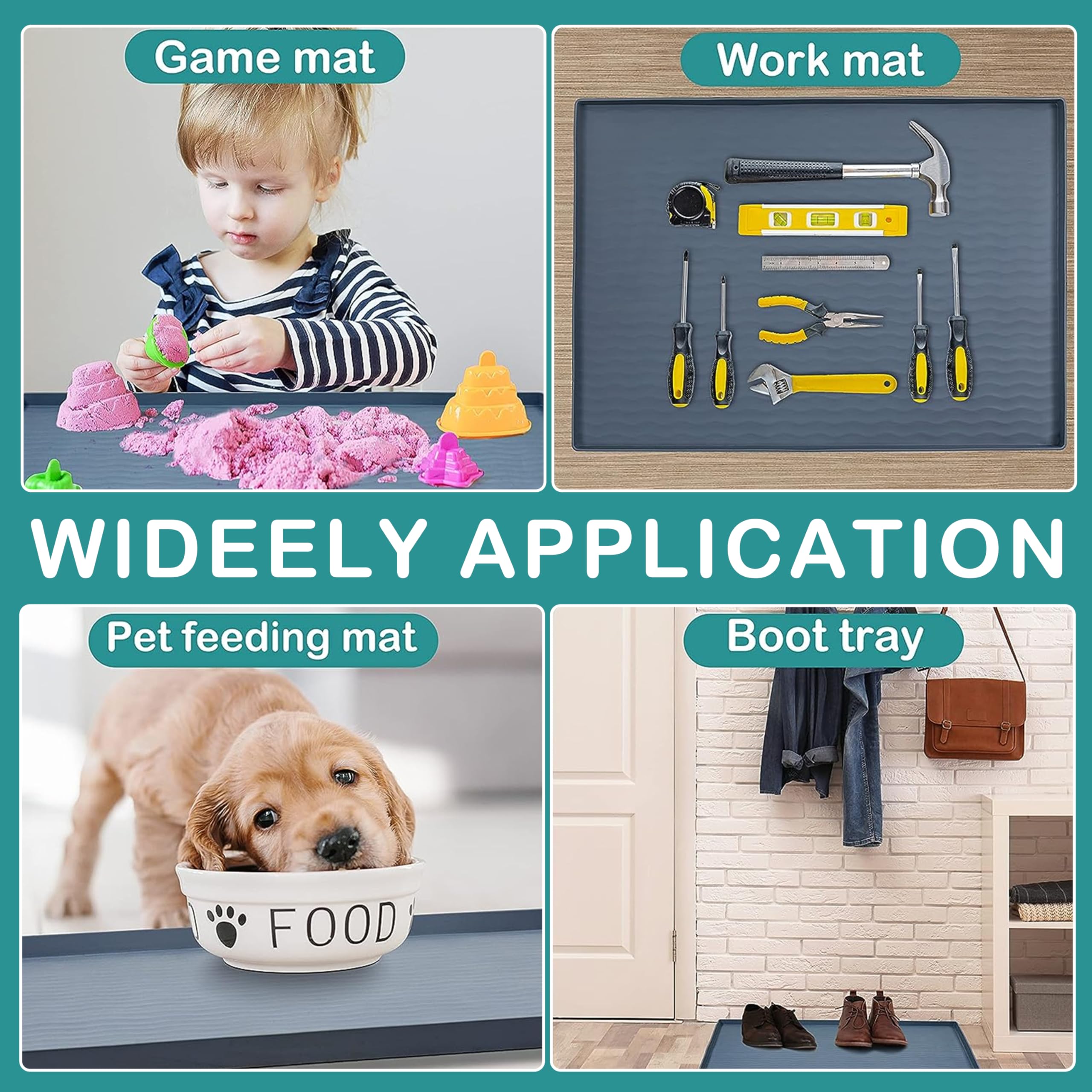 URMONA waterproof kitchen mat doubles as shelf liner and dish drying mat.