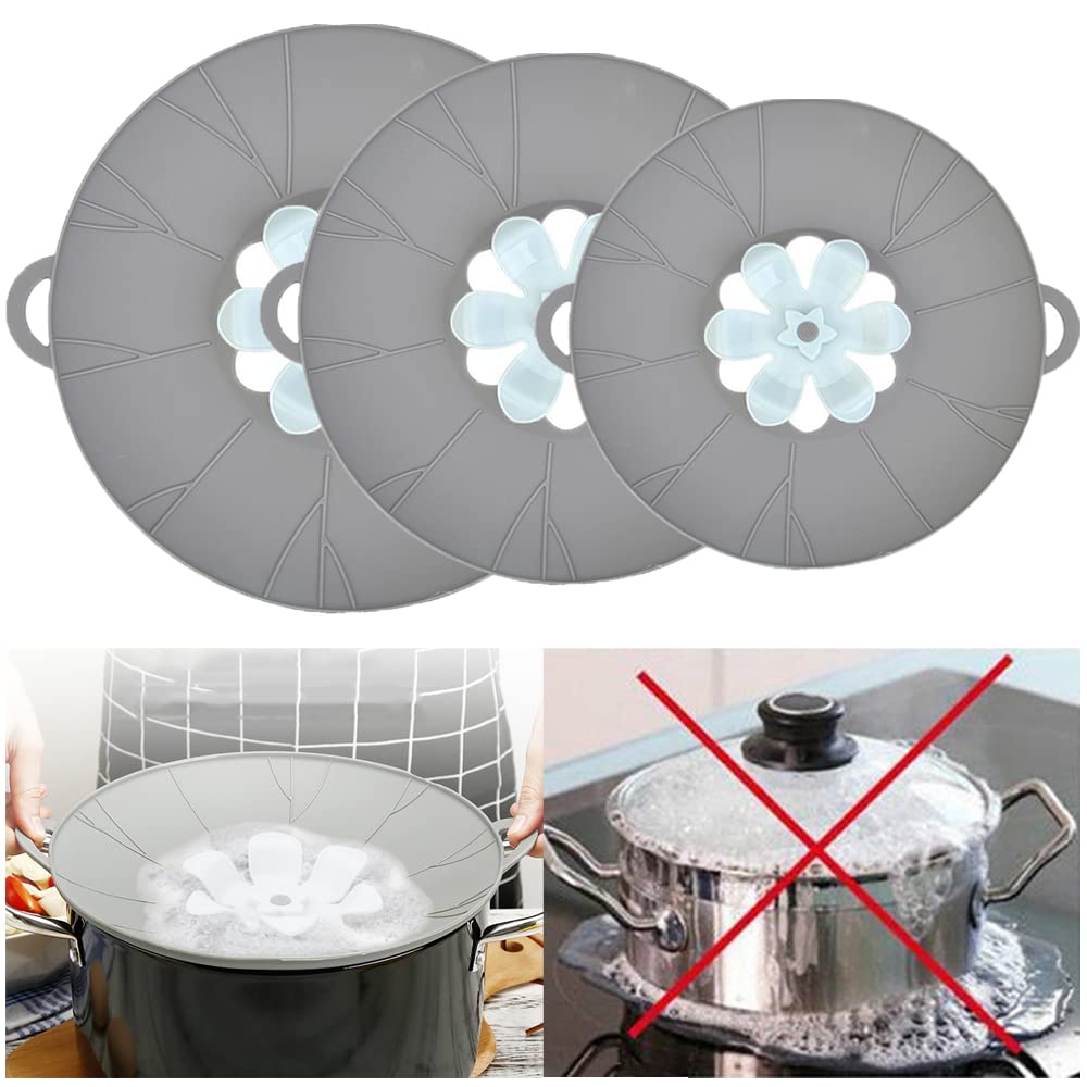 URMONA silicone lids set in multiple sizes covering a pot for a snug, versatile fit.