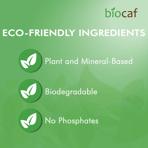 Urnex Biocaf single-use packet ready to dissolve coffee oils and mineral deposits.