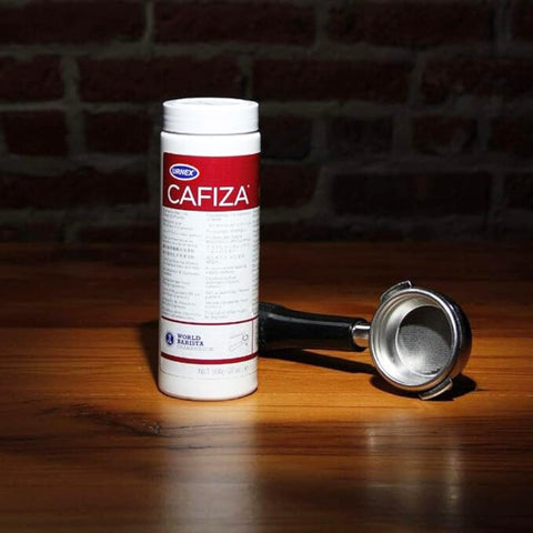Urnex Cafiza daily maintenance powder for busy cafés
