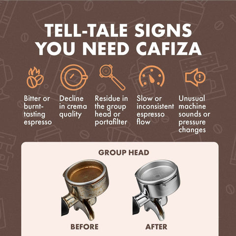 Urnex Cafiza cleans lines to prevent residue and maintain steam performance.