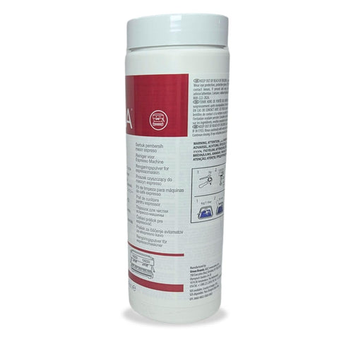 Urnex Cafiza powder cleans valves and lines in espresso machines