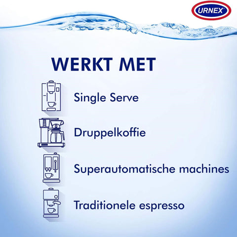 Urnex Dezcal descaling eliminates limescale buildup on boiler components.