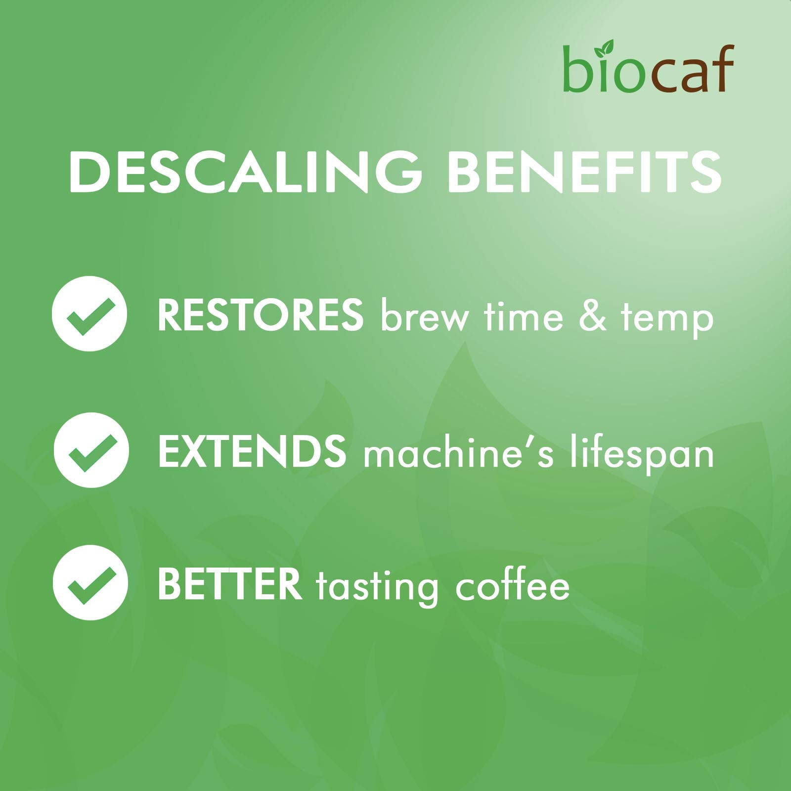 Urnex Full Circle descaling powder dissolving in warm water for quick lime-scale removal