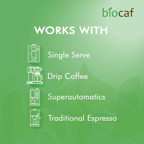 Urnex Full Circle descaling powder packets beside a brewing machine for easy maintenance