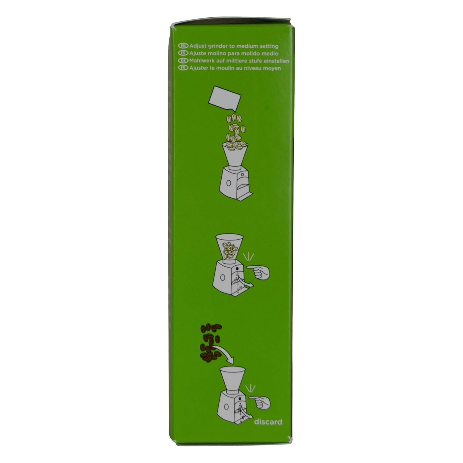Urnex Grindz single-use tablet used in a grinder cleaning cycle.