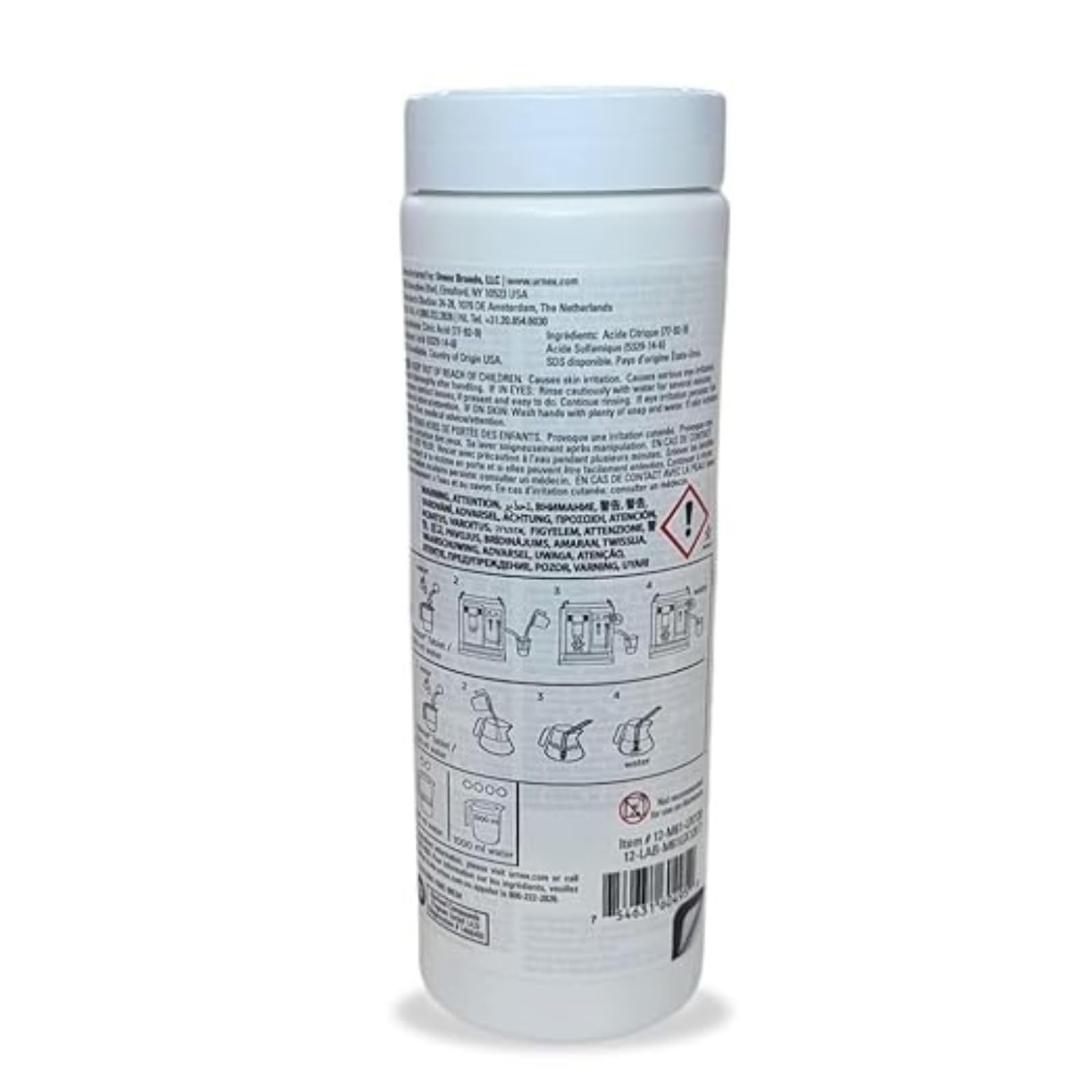 Urnex Rinza cleaning for milk frother and related parts