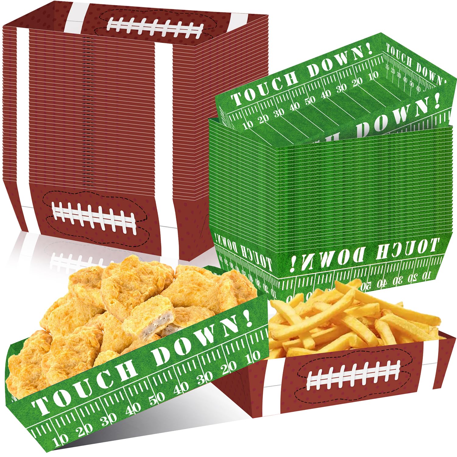 UROINEPA football party favors plates in two patterns perfect for sharing at gatherings.