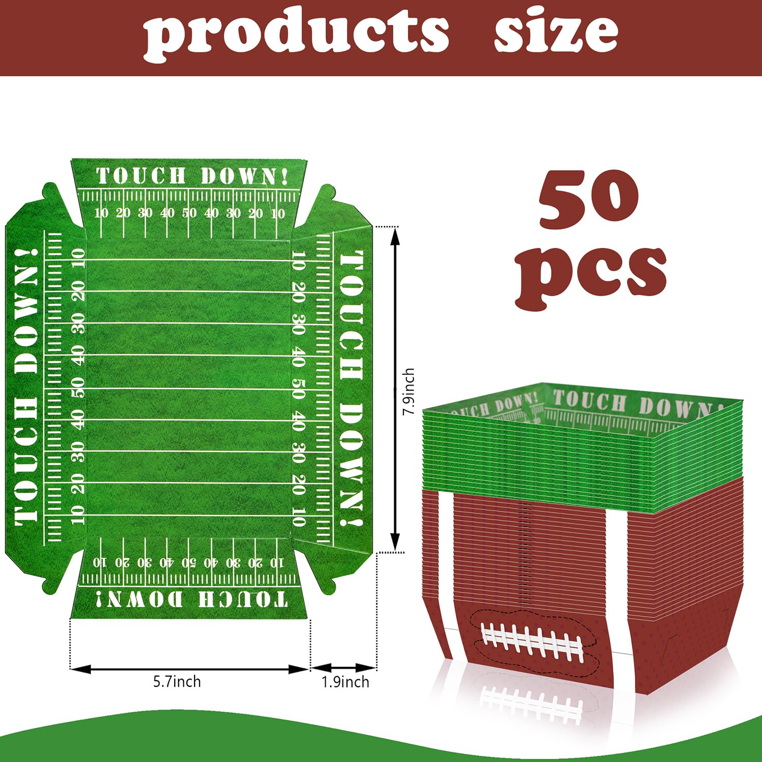 UROINEPA football snack trays waterproof and oil-resistant for spill-free snacks.