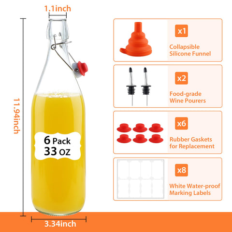 UrSpeedtekLive swing-top closure on glass bottle for tight seal and spill-free pouring.