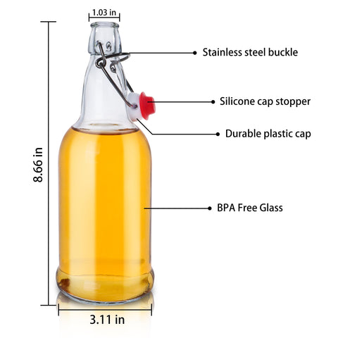 UrSpeedtekLive durable clear glass bottles with visible contents.