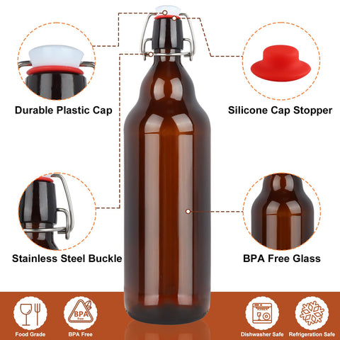 UrSpeedtekLive tight-sealing swing-top ensures leak-free storage for beverages and brewing.