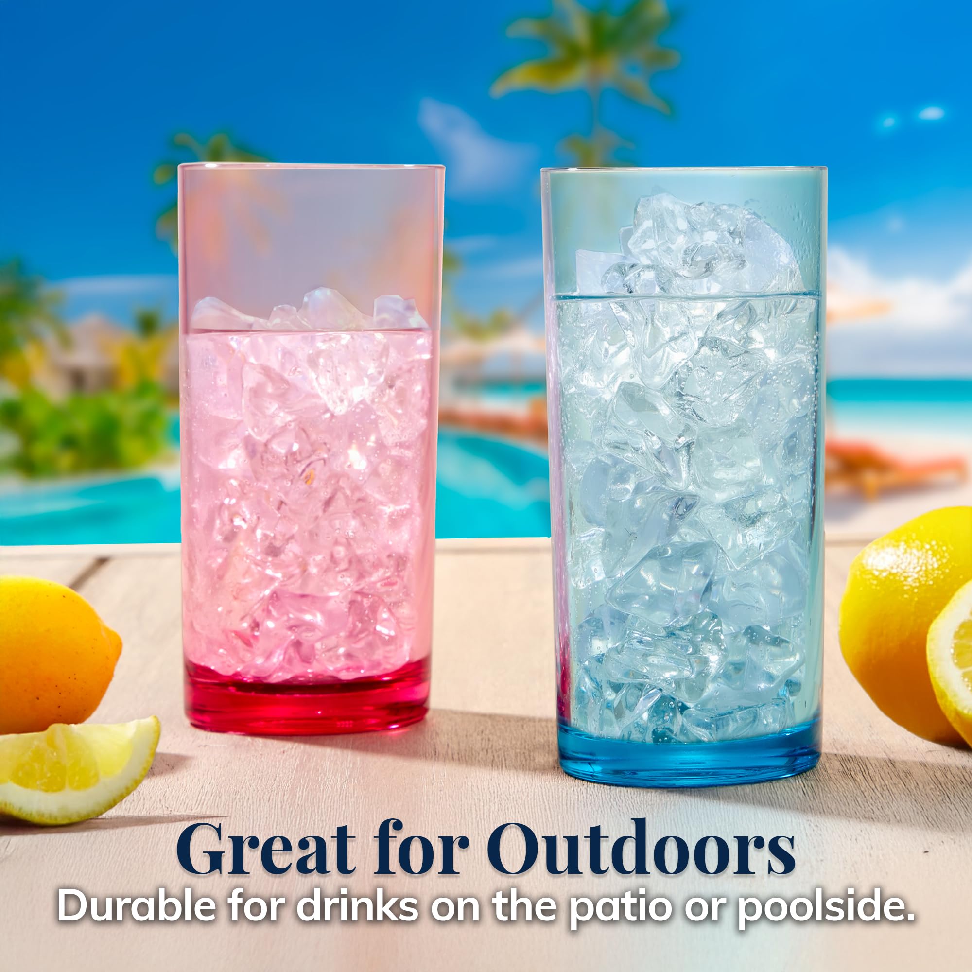 US Acrylic 16oz highball tumblers for cocktails and casual pours
