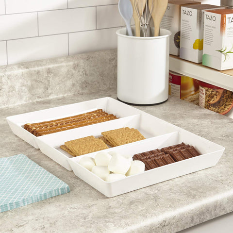 US Acrylic Avant White stacked trays illustrate compact storage and quick setup.
