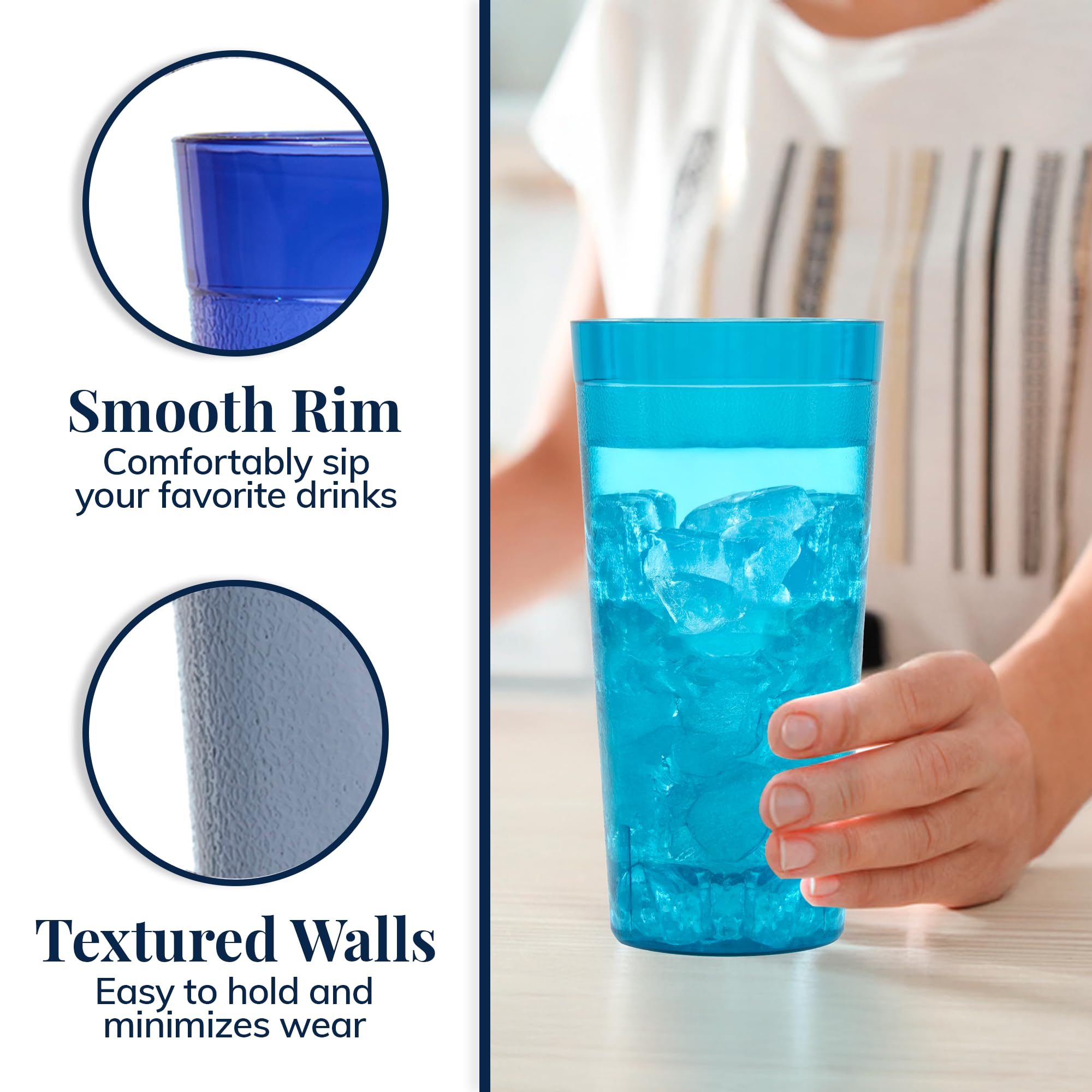 US Acrylic Café tumbler grey, shatter-resistant 32oz for parties and dorm rooms.