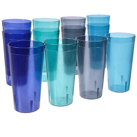 US Acrylic Café tumbler indigo blue, durable 32oz for outdoor gatherings and reuse.