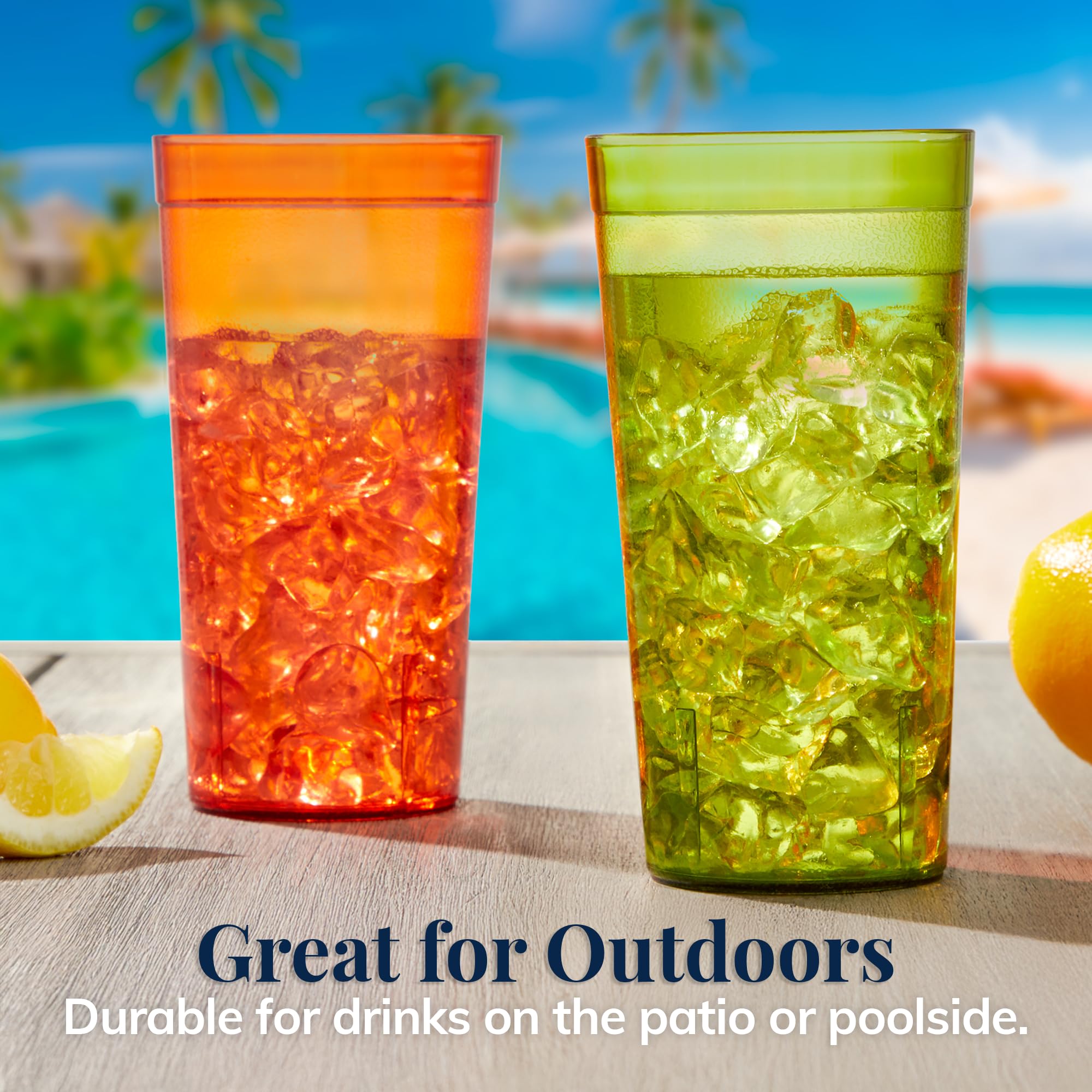 US Acrylic Cafe tumblers top-edge-smooth focus on comfortable sipping at home or cafe.