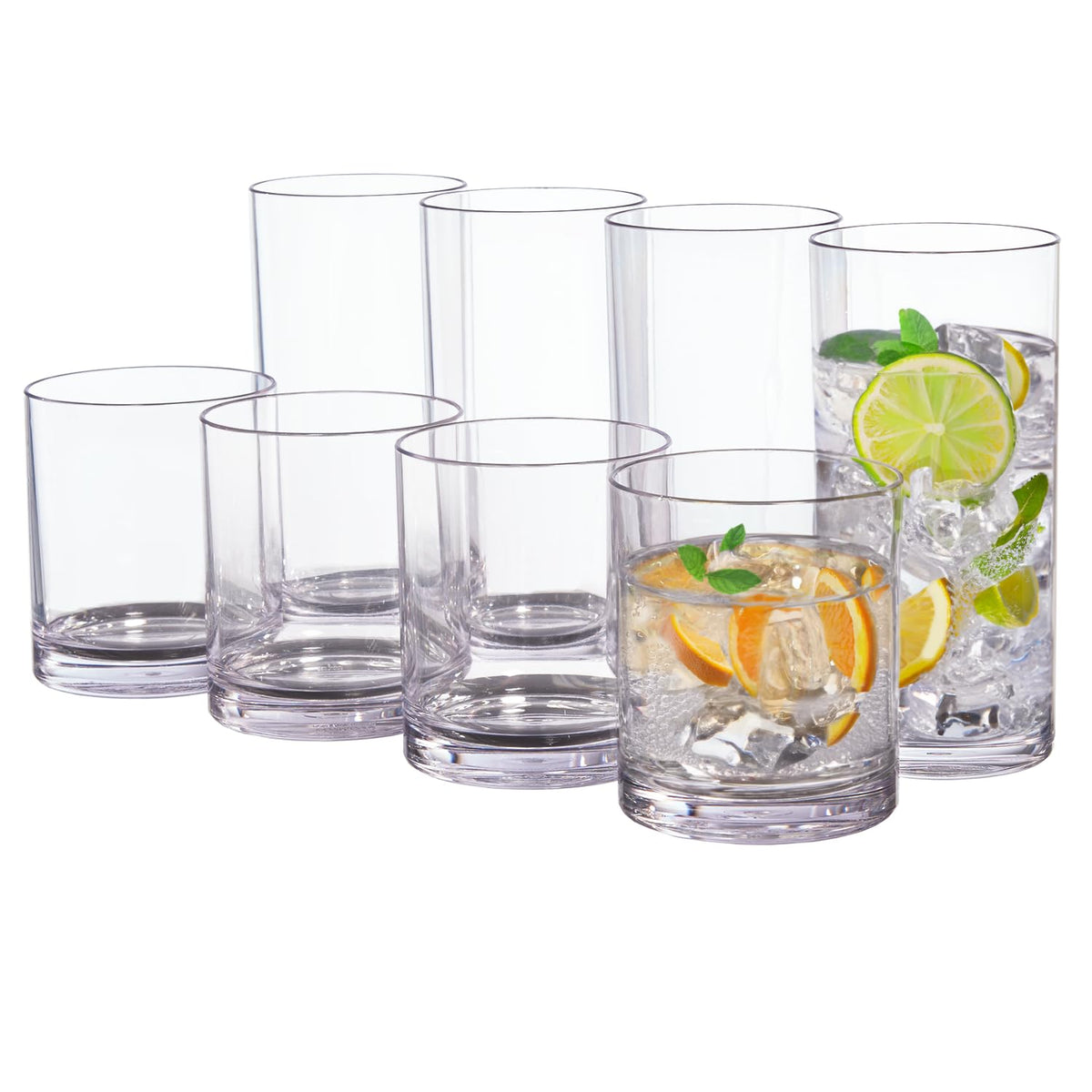 US Acrylic Classic 12oz glass with smooth top edge for easy sipping