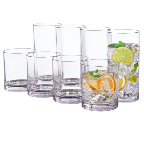 US Acrylic Classic 12oz glass with smooth top edge for easy sipping