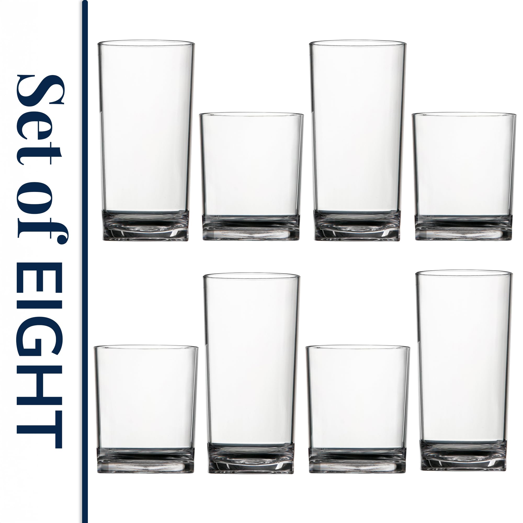 US Acrylic Classic 8-piece set suitable for home bars and entertaining