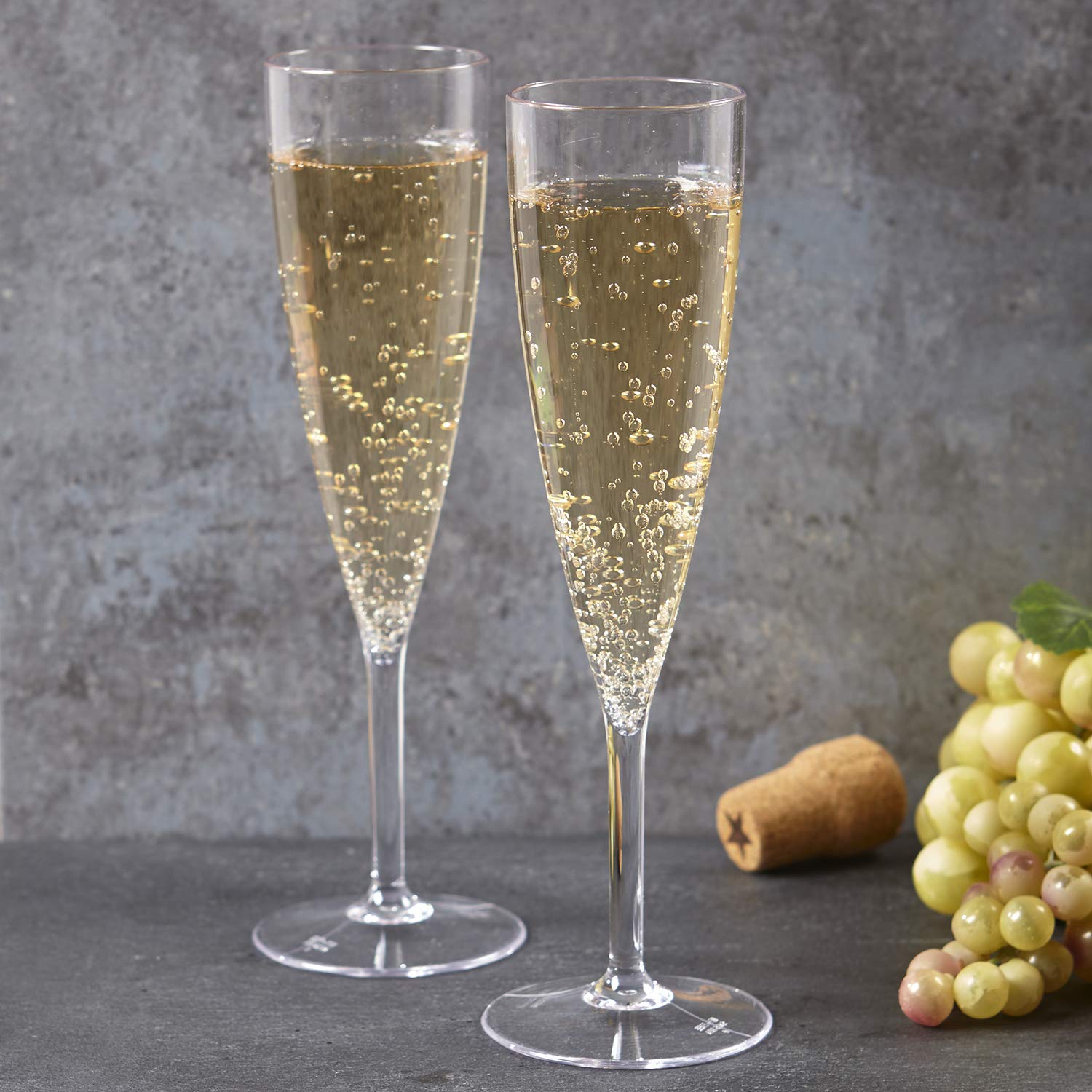 US Acrylic gift-ready champagne flutes ideal for weddings and holidays