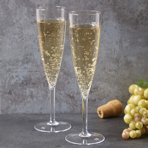 US Acrylic gift-ready champagne flutes ideal for weddings and holidays