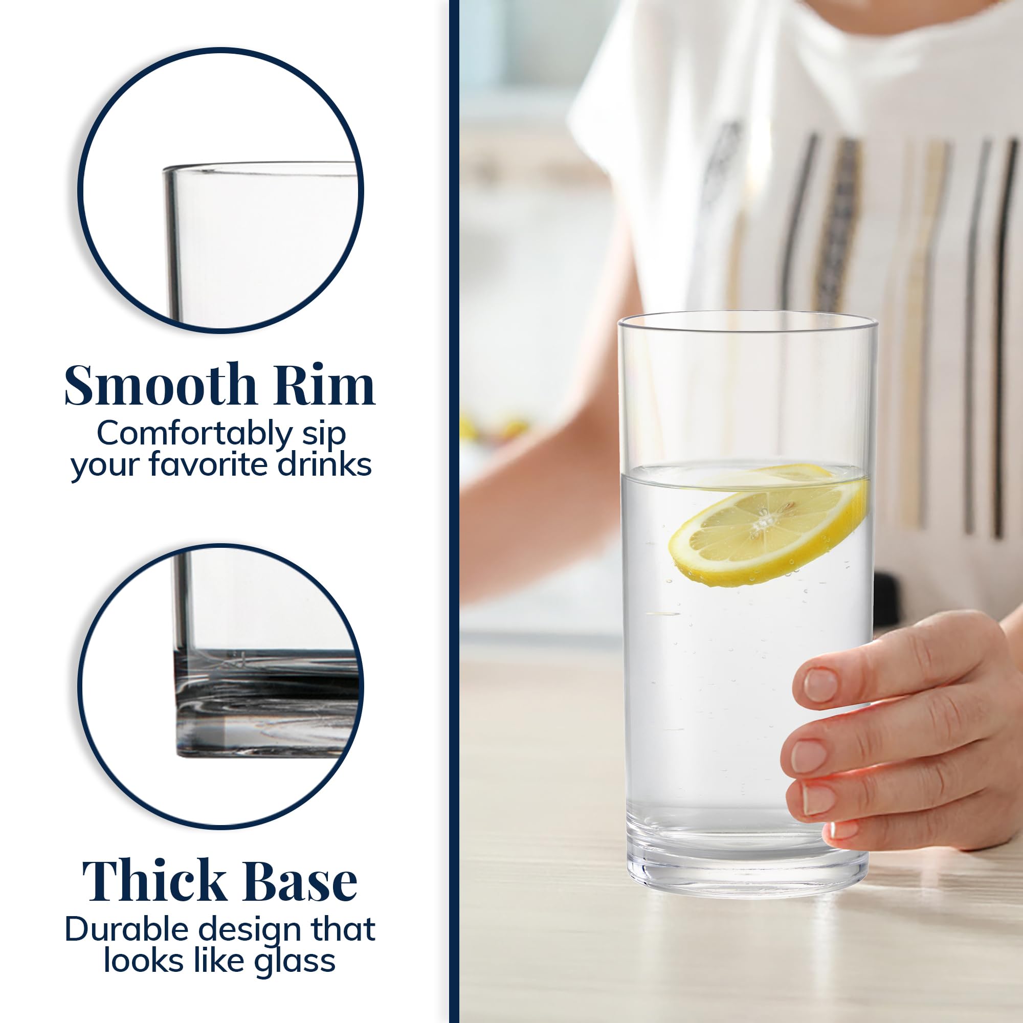 US Acrylic classic clear glass-like base for a premium table presentation.
