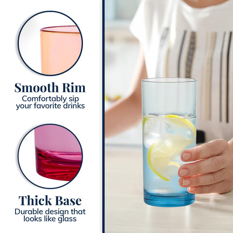 US Acrylic Made-in-USA tumblers, top-rack dishwasher safe for quick cleanup