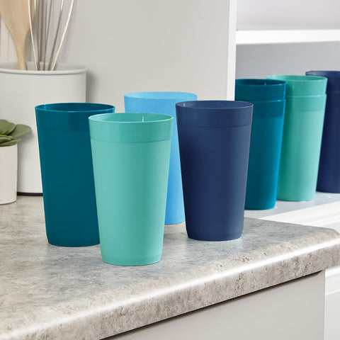 US Acrylic Newport 20oz seafoam green tumbler, ideal for patio gatherings.