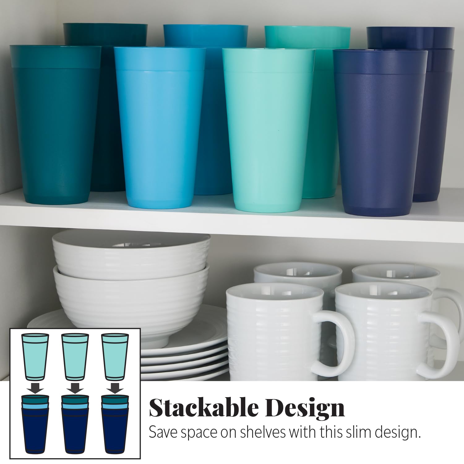 US Acrylic Newport 20oz teal tumbler, comfortable grip with textured walls.