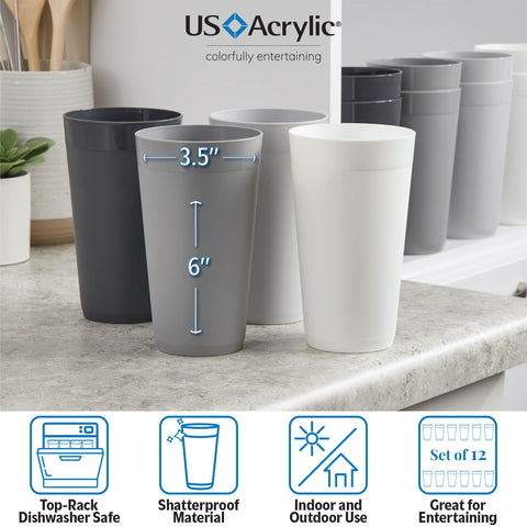US Acrylic Newport 20oz tumbler stacked 12-pack saves cabinet space and easy storage
