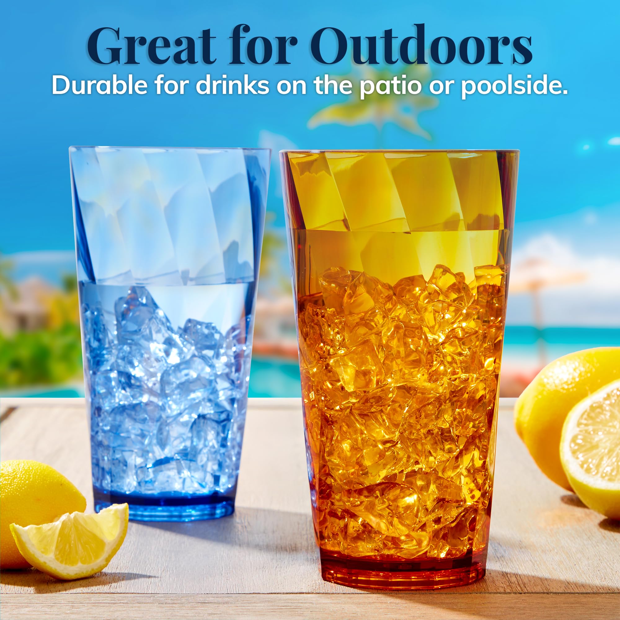 US Acrylic Optix 20oz glass for brunch and breakfast service