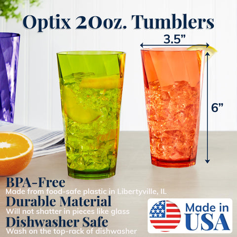 US Acrylic Optix 20oz glass features a stylish twist pattern for everyday use