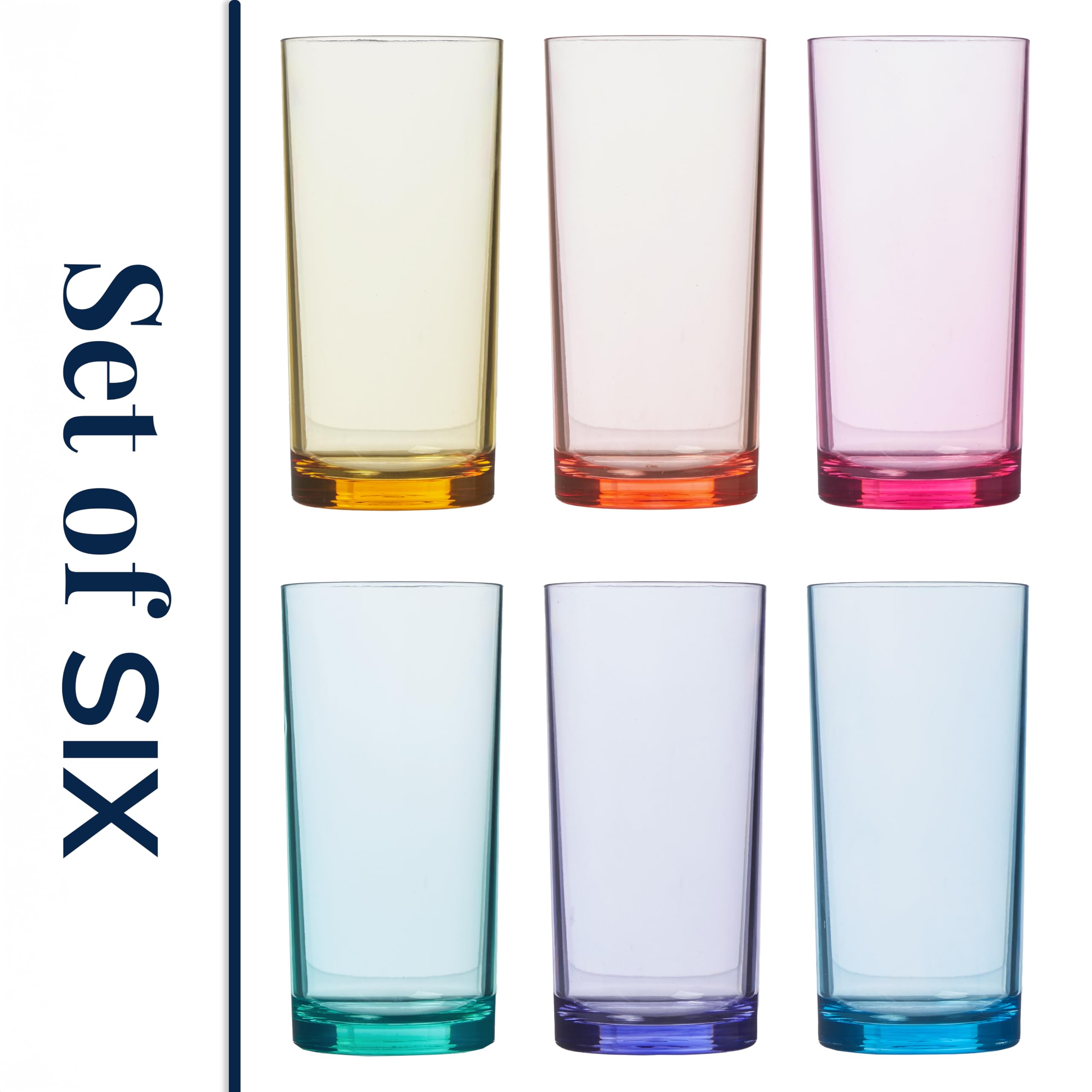 US Acrylic Shatterproof cups withstand everyday use in dorms and busy kitchens