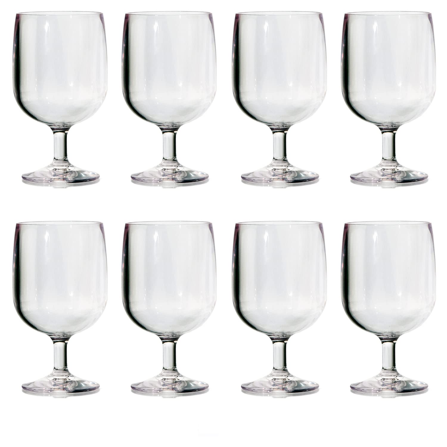 US Acrylic clear plastic wine stems for outdoor dining and events.